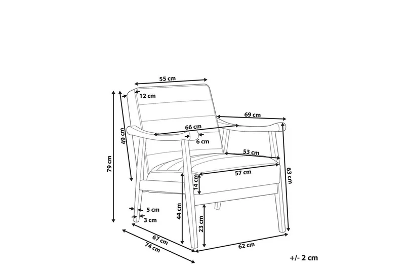 Fåtölj Leknes - Vit, ljust trä - Möbler - Stolar & fåtöljer - Fåtölj
