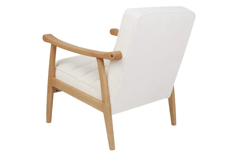Fåtölj Leknes - Vit, ljust trä - Möbler - Stolar & fåtöljer - Fåtölj