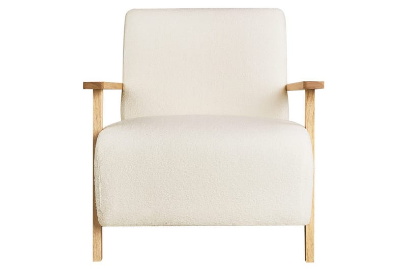 Fåtölj Lesja - Beige, ljust trä/Bouclé - Möbler - Stolar & fåtöljer - Fåtölj