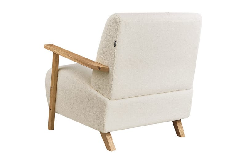 Fåtölj Lesja - Beige, ljust trä/Bouclé - Möbler - Stolar & fåtöljer - Fåtölj