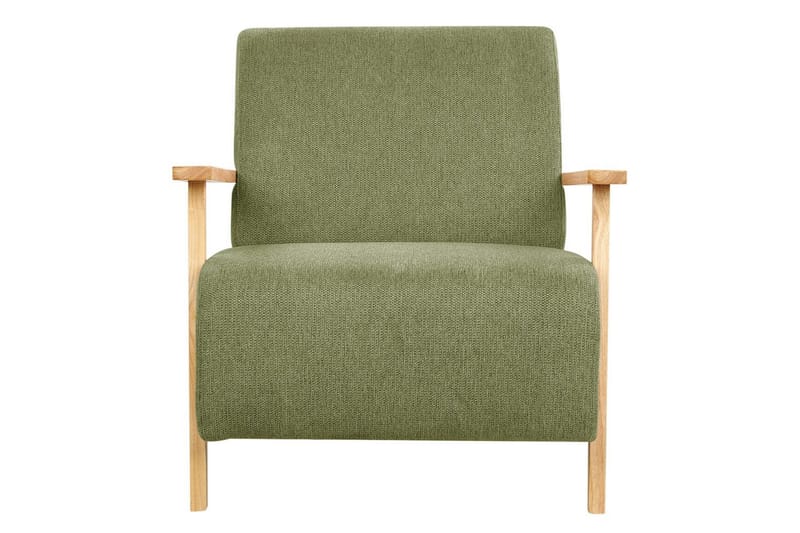 Fåtölj Lesja - Grönt, ljust trä/Polyester - Möbler - Stolar & fåtöljer - Fåtölj