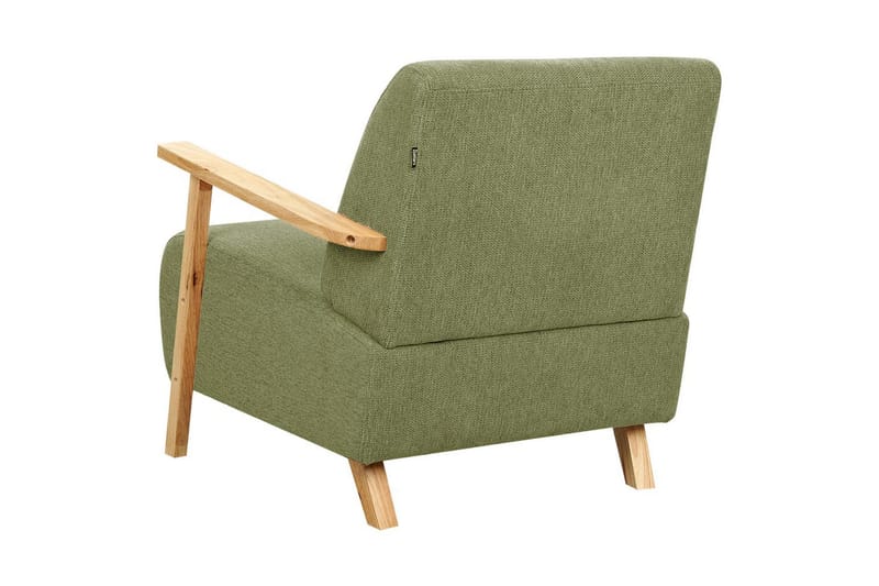 Fåtölj Lesja - Grönt, ljust trä/Polyester - Möbler - Stolar & fåtöljer - Fåtölj