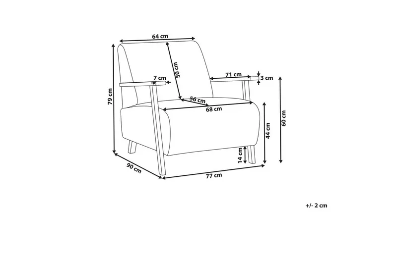 Fåtölj Lesja - Ljusbeige, ljust trä/Polyester - Möbler - Stolar & fåtöljer - Fåtölj