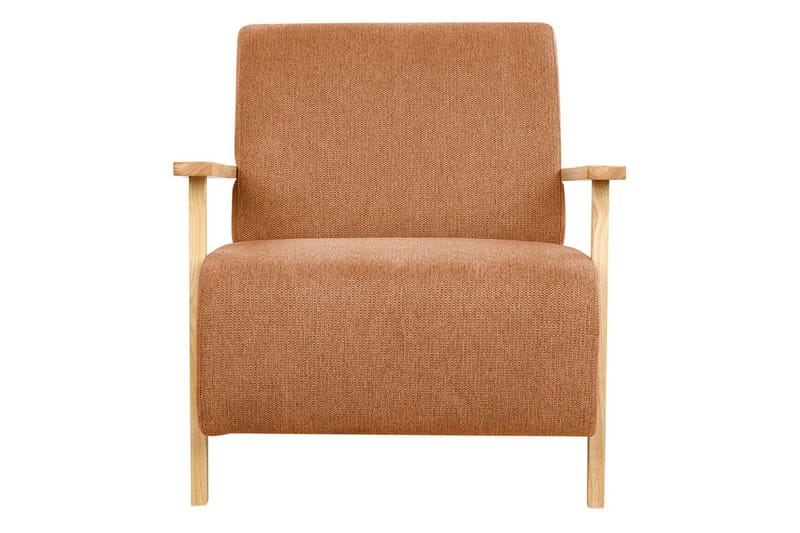 Fåtölj Lesja - Orange, ljust trä/Polyester - Möbler - Stolar & fåtöljer - Fåtölj