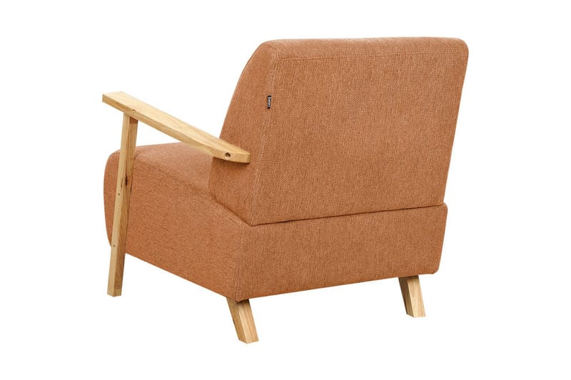 Fåtölj Lesja - Orange, ljust trä/Polyester - Möbler - Stolar & fåtöljer - Fåtölj