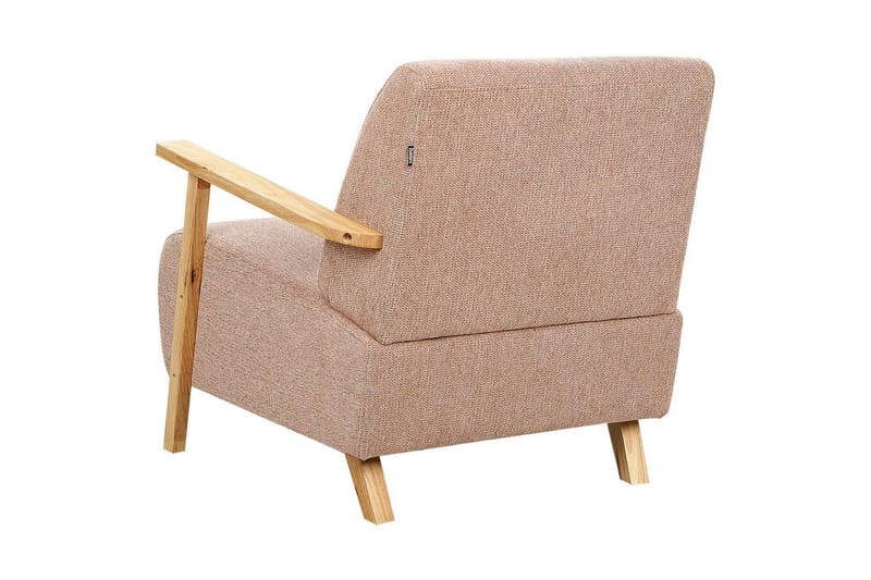 Fåtölj Lesja - Rosa, ljust trä/Polyester - Möbler - Stolar & fåtöljer - Fåtölj