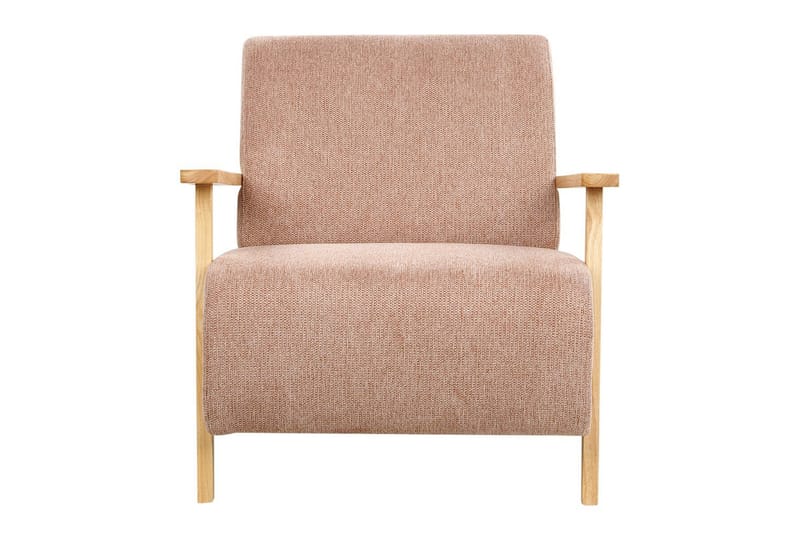 Fåtölj Lesja - Rosa, ljust trä/Polyester - Möbler - Stolar & fåtöljer - Fåtölj