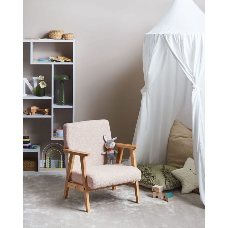Fåtölj Linde - Rosa, ljust trä - Möbler - Stolar & fåtöljer - Fåtölj - Bäddfåtölj