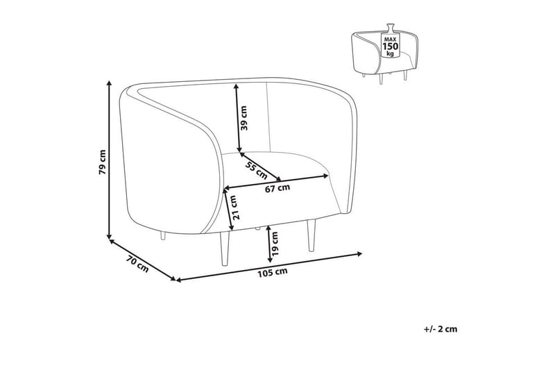 Fåtölj Loen - Beige, guld/Polyester - Möbler - Stolar & fåtöljer - Fåtölj