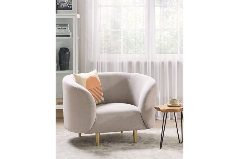 Fåtölj Loen - Beige, guld/Polyester - Möbler - Stolar & fåtöljer - Fåtölj