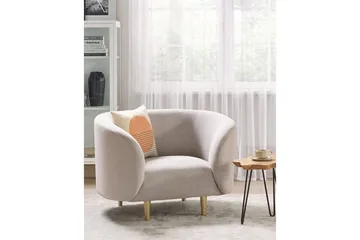 Fåtölj Loen - Beige/guld/Polyester - Möbler - Stolar & fåtöljer - Fåtölj - Clubfåtölj