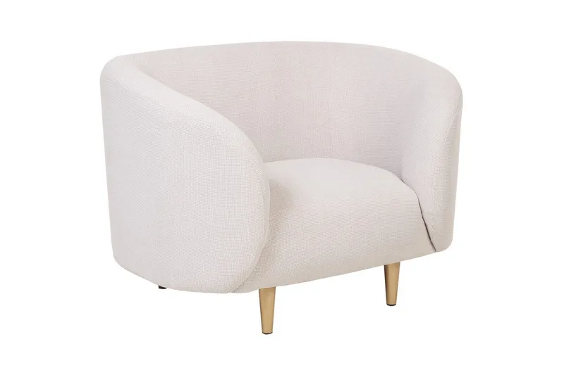 Fåtölj Loen, Beige/guld/Polyester