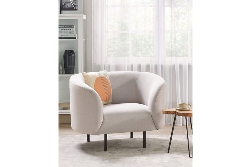 Fåtölj Loen - Ljusbeige, svart/Polyester - Möbler - Stolar & fåtöljer - Fåtölj