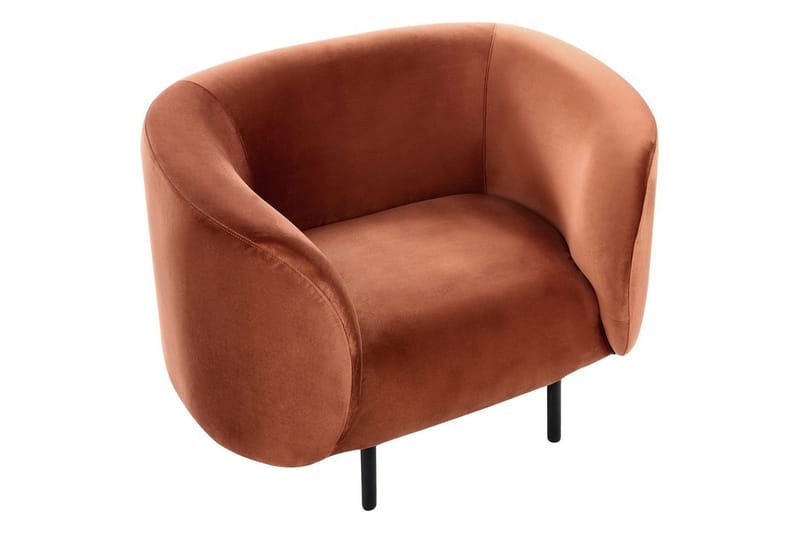 Fåtölj Loen - Orange, svart/Sammet - Möbler - Stolar & fåtöljer - Fåtölj