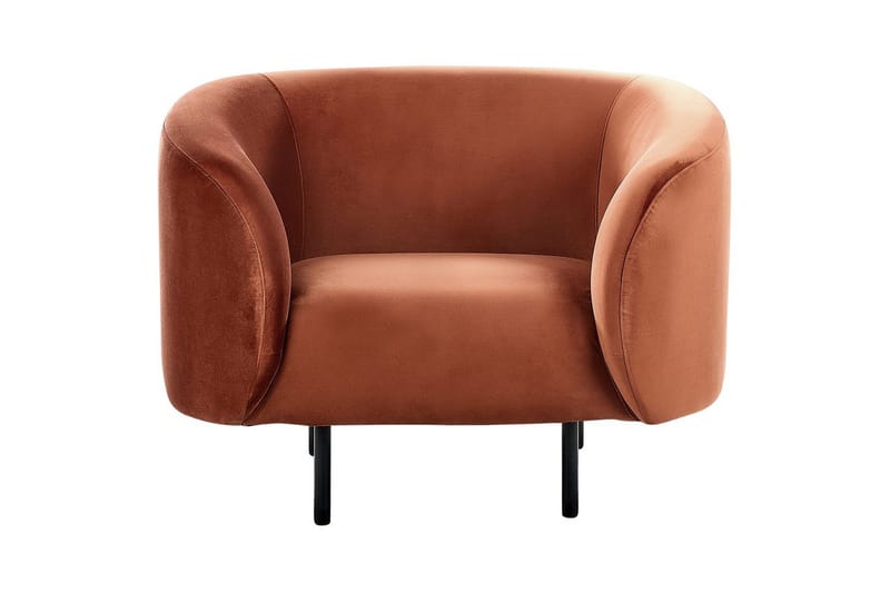Fåtölj Loen - Orange, svart/Sammet - Möbler - Stolar & fåtöljer - Fåtölj