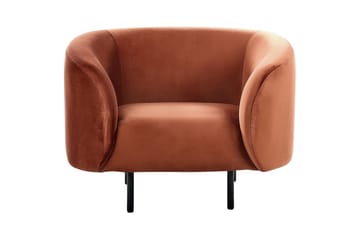 Fåtölj Loen - Orange, svart/Sammet - Möbler - Stolar & fåtöljer - Fåtölj - Clubfåtölj