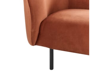 Fåtölj Loen - Orange, svart/Sammet - Möbler - Stolar & fåtöljer - Fåtölj - Clubfåtölj