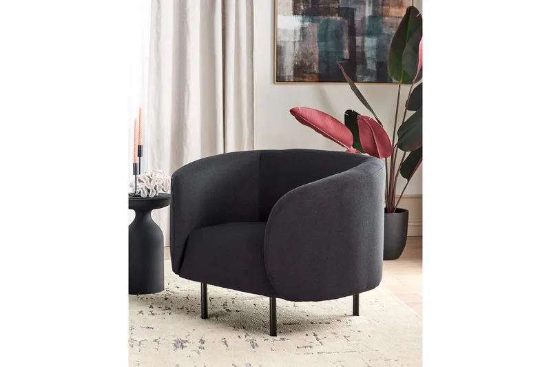 Fåtölj Loen - Svart/Polyester - Möbler - Stolar & fåtöljer - Fåtölj