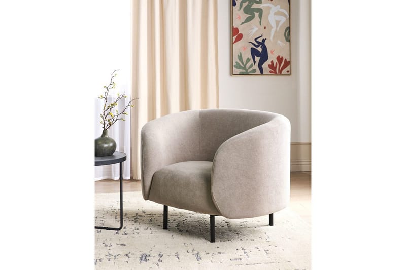 Fåtölj Loen - Taupe, grå, svart/Polyester - Möbler - Stolar & fåtöljer - Fåtölj - Clubfåtölj