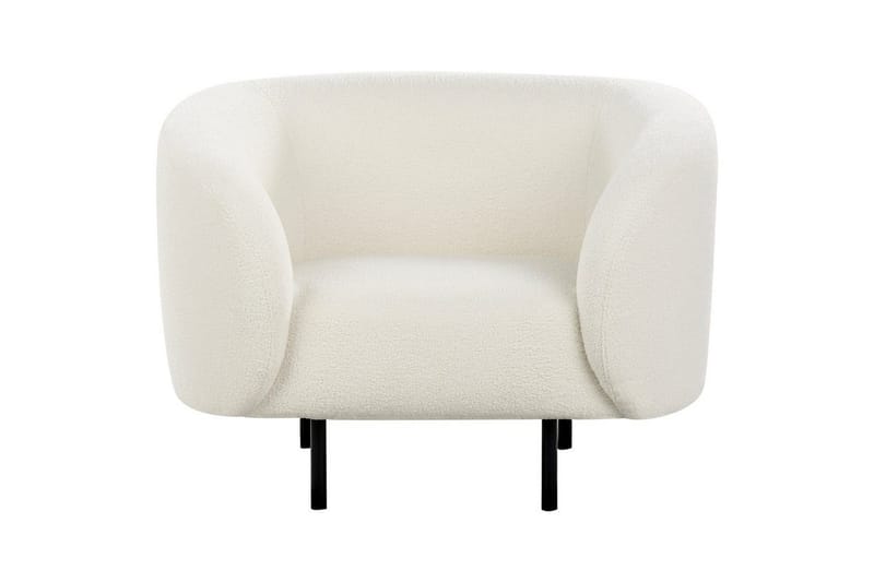 Fåtölj Loen - Vit, Svart/Bouclé - Möbler - Stolar & fåtöljer - Fåtölj