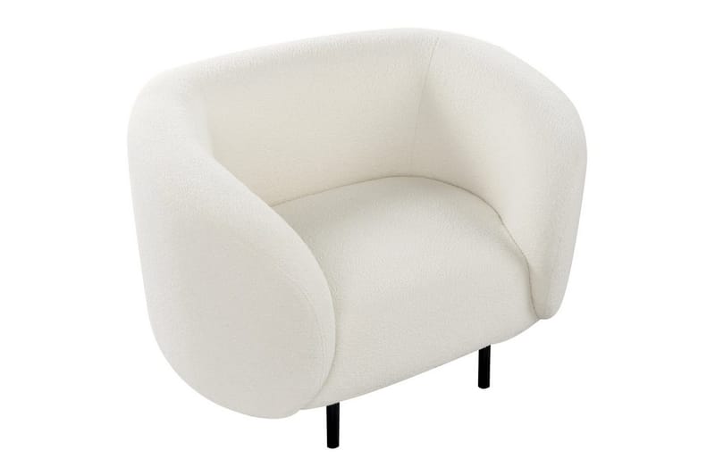 Fåtölj Loen - Vit, Svart/Bouclé - Möbler - Stolar & fåtöljer - Fåtölj