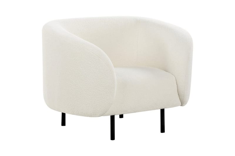 Fåtölj Loen - Vit, Svart/Bouclé - Möbler - Stolar & fåtöljer - Fåtölj