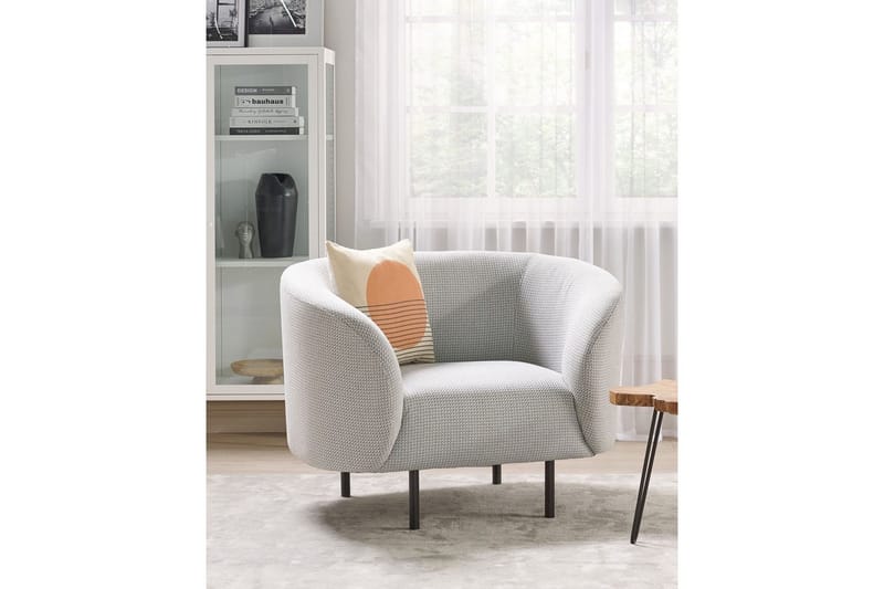 Fåtölj Loen - Vit, Svart/Polyester - Möbler - Stolar & fåtöljer - Fåtölj