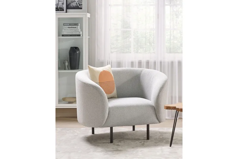 Fåtölj Loen - Vit, Svart/Polyester - Möbler - Stolar & fåtöljer - Fåtölj