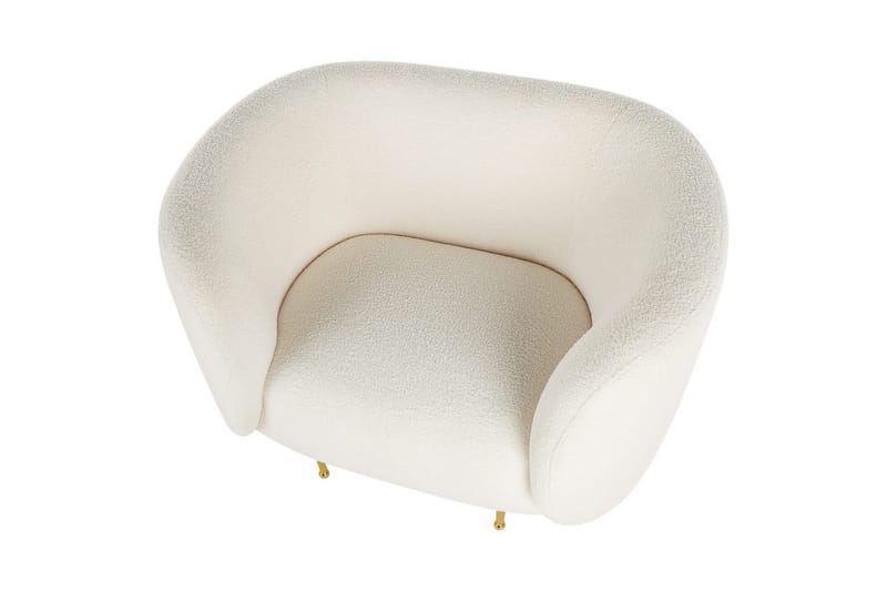 Fåtölj Loen - Vitt, guld/Bouclé - Möbler - Stolar & fåtöljer - Fåtölj