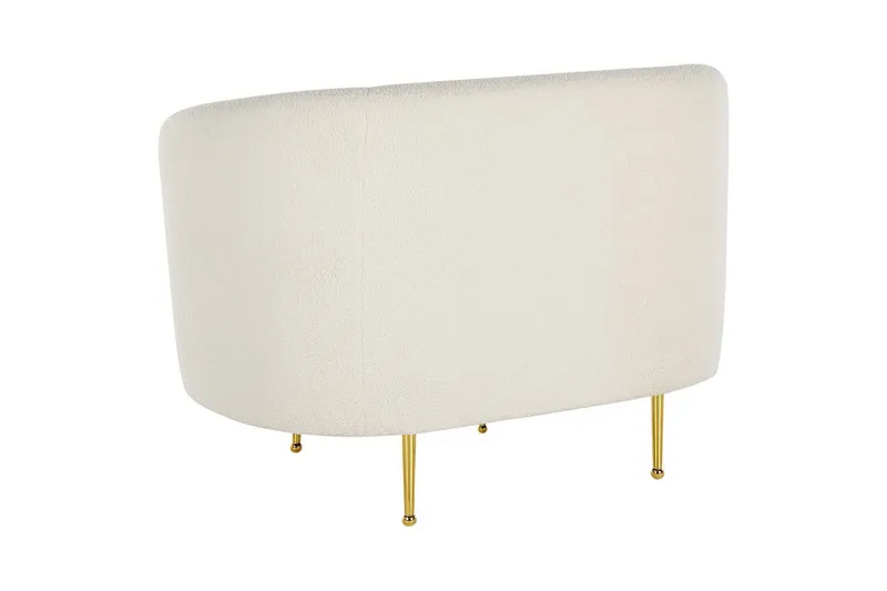 Fåtölj Loen - Vitt, guld/Bouclé - Möbler - Stolar & fåtöljer - Fåtölj