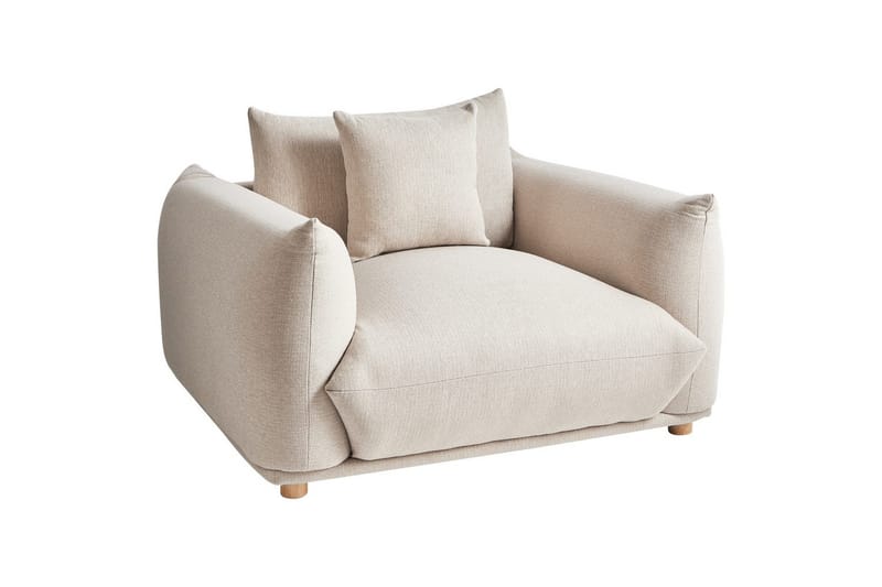 Fåtölj Luvos - Beige, ljust trä - Möbler - Stolar & fåtöljer - Fåtölj