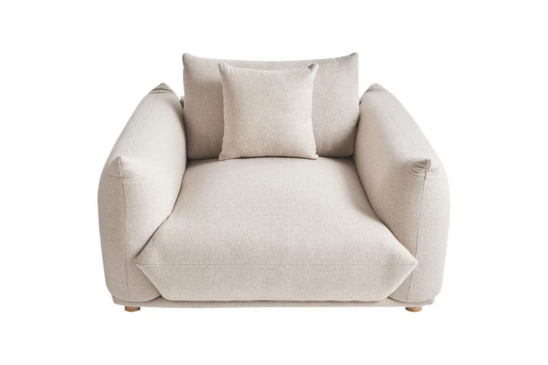 Fåtölj Luvos - Beige, ljust trä - Möbler - Stolar & fåtöljer - Fåtölj