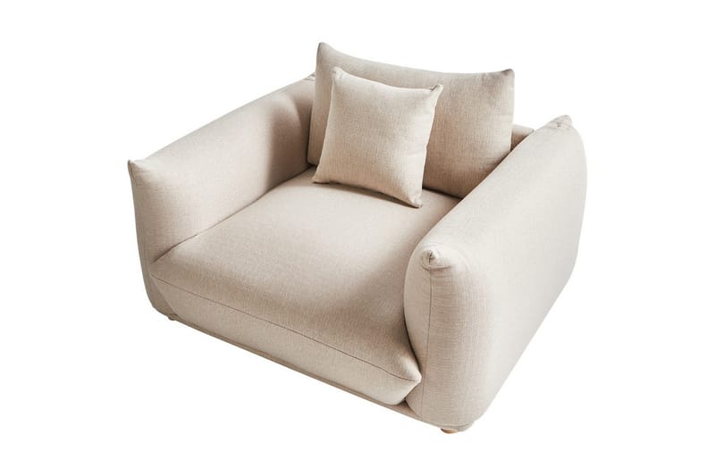 Fåtölj Luvos - Beige, ljust trä - Möbler - Stolar & fåtöljer - Fåtölj