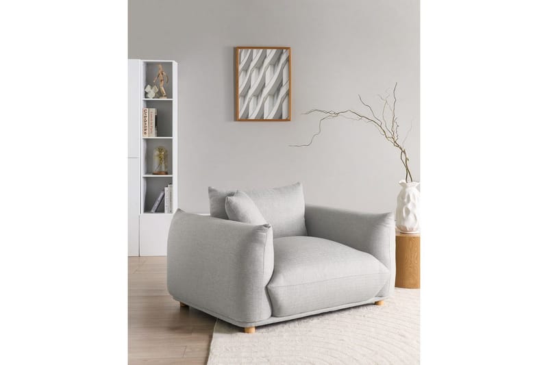 Fåtölj Luvos - Grå, ljust trä - Möbler - Stolar & fåtöljer - Fåtölj