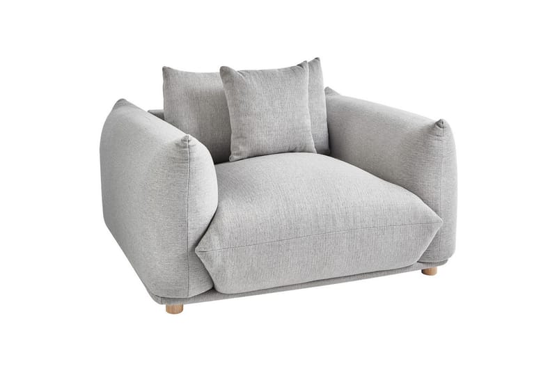 Fåtölj Luvos, Grå, ljust trä