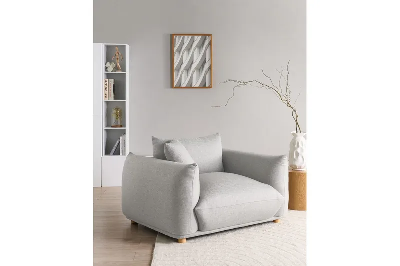 Fåtölj Luvos - Grå, ljust trä - Möbler - Stolar & fåtöljer - Fåtölj