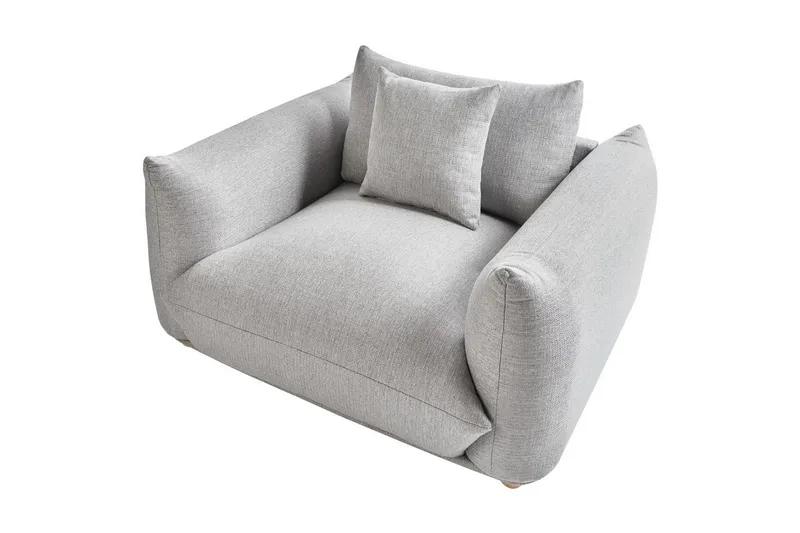 Fåtölj Luvos - Grå, ljust trä - Möbler - Stolar & fåtöljer - Fåtölj