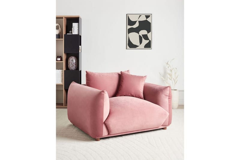 Fåtölj Luvos - Rosa, mörkt trä - Möbler - Stolar & fåtöljer - Fåtölj