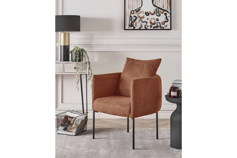 Fåtölj Malmos - Guldbrun, Svart - Möbler - Stolar & fåtöljer - Fåtölj