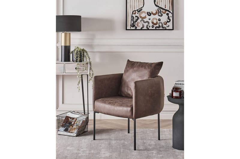 Fåtölj Malmos - Mörkbrun, Svart - Möbler - Stolar & fåtöljer - Fåtölj