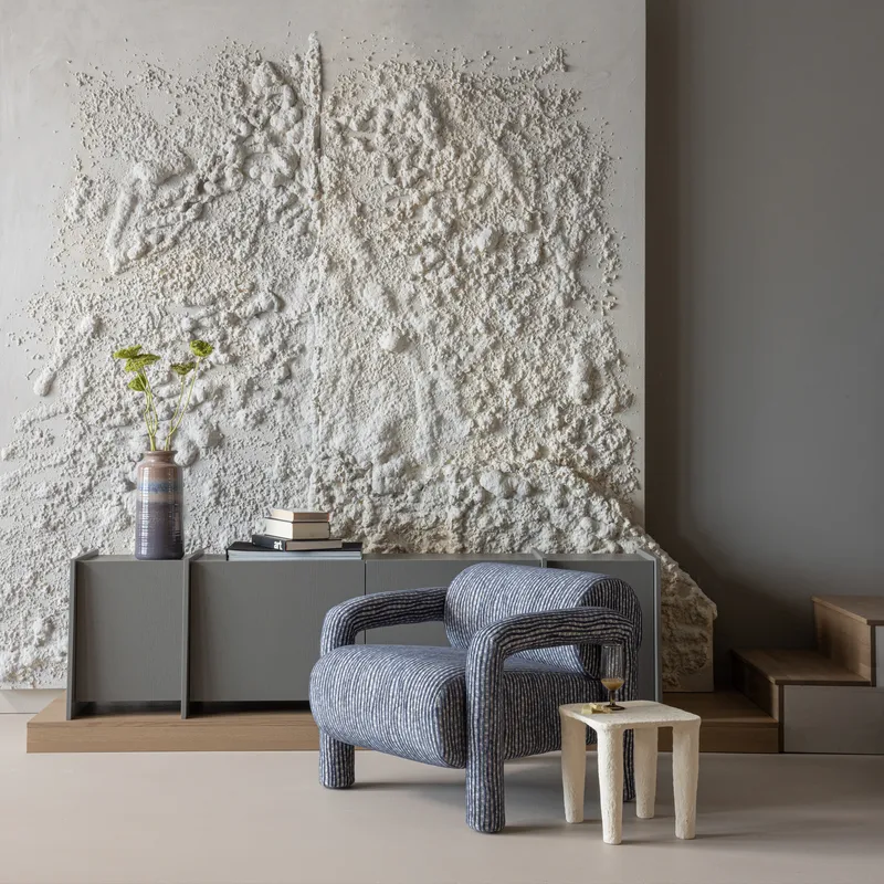 Fåtölj med Mönster Lenny - Grå/Blå - Möbler - Stolar & fåtöljer - Fåtölj