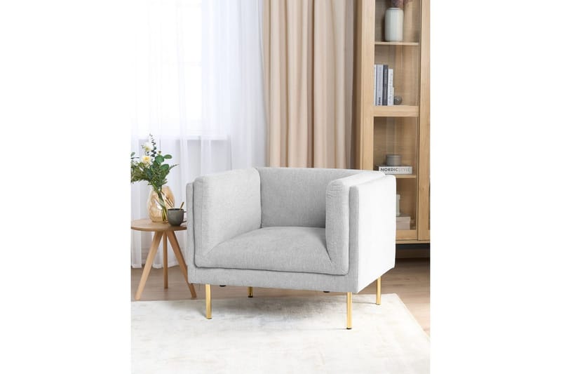 Fåtölj Moen - Grå, guld - Möbler - Stolar & fåtöljer - Fåtölj