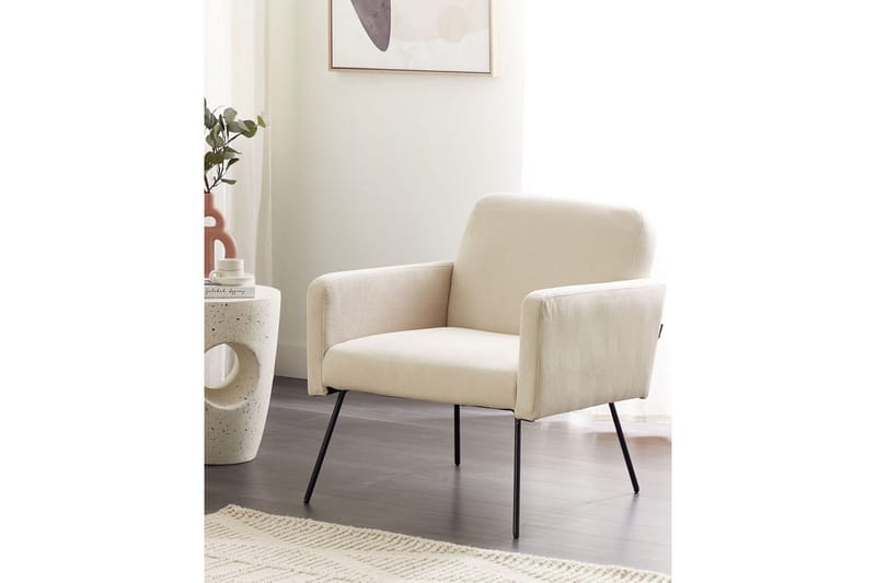 Fåtölj Narken - Krämvit, svart - Möbler - Stolar & fåtöljer - Fåtölj