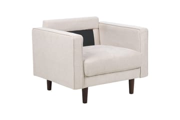 Fåtölj Nurmo - Beige, mörkt trä - Möbler - Stolar & f åtöljer - Fåtölj