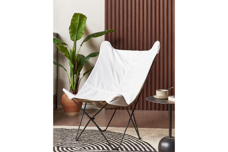 Fåtölj Nybro - Vit, Svart/Sammet - Möbler - Stolar & fåtöljer - Fåtölj