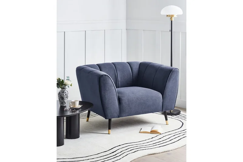 Fåtölj Orsta - Blå, svart, guld - Möbler - Stolar & fåtöljer - Fåtölj