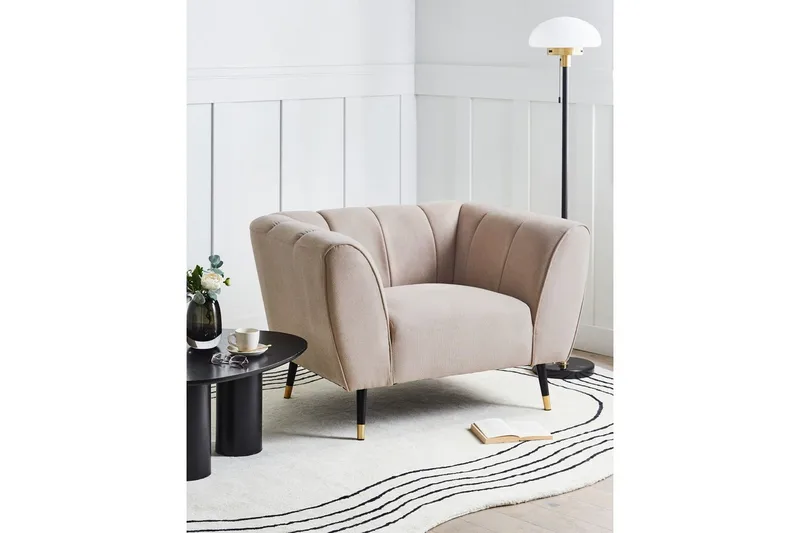 Fåtölj Orsta - Taupe, svart, guld - Möbler - Stolar & fåtöljer - Fåtölj