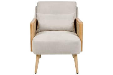 Fåtölj Orum - Beige, ljust trä - Möbler - Stolar & fåtöljer - Fåtölj