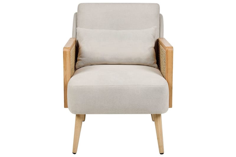 Fåtölj Orum - Beige, ljust trä - Möbler - Stolar & fåtöljer - Fåtölj