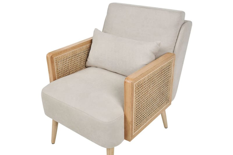 Fåtölj Orum - Beige, ljust trä - Möbler - Stolar & fåtöljer - Fåtölj